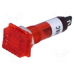 20 pcs : - Indicator: with neon lamp, prominent, red, 230VAC, Cutout: Ø10mm
