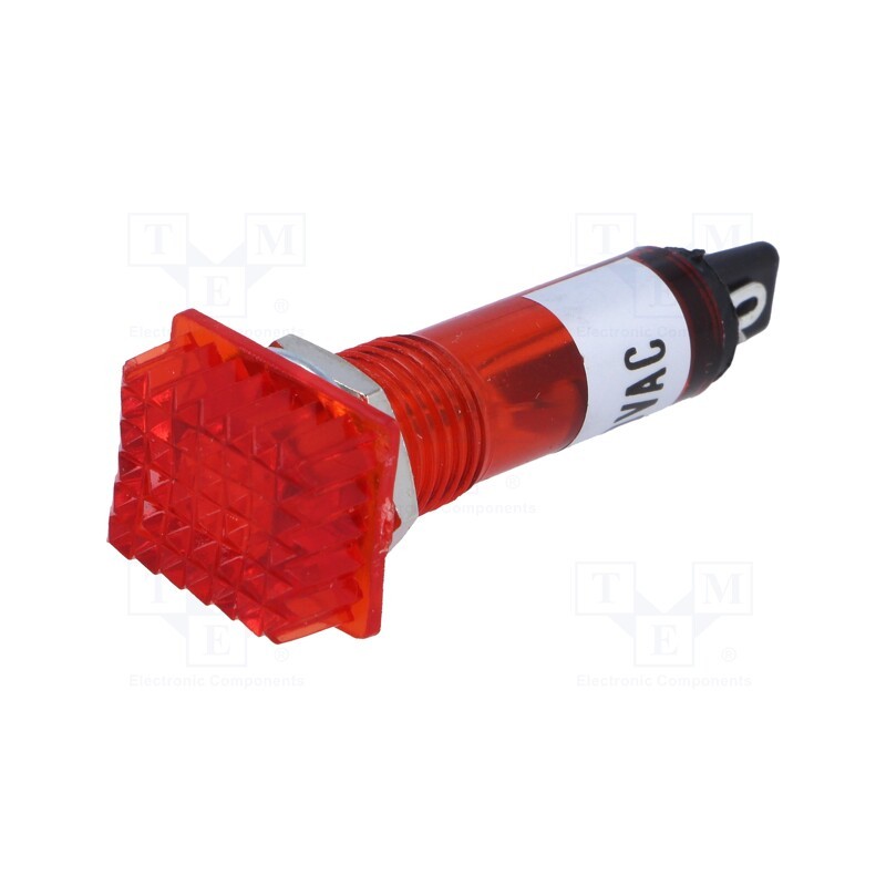 20 pcs : - Indicator: with neon lamp, prominent, red, 230VAC, Cutout: Ø10mm