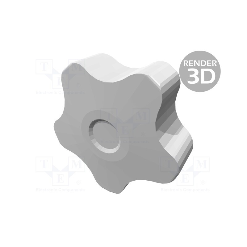 10 pcs : VCT.50 P-M8X20-C6 - Knob, Ø: 50mm, Ext.thread: M8, 20mm, H: 32mm, technopolymer PP