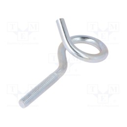 10 pcs : HOH10120 - Hook, ring, steel, zinc, Thread len: 50mm, Overall len: 120mm