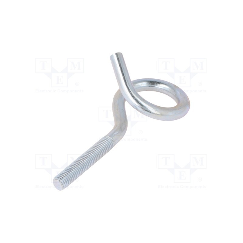 10 pcs : HOH10120 - Hook, ring, steel, zinc, Thread len: 50mm, Overall len: 120mm