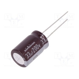 10 pcs : UCA2D330MHD1TO - Capacitor: electrolytic, THT, 33uF, 200VDC, Ø12.5x20mm, Pitch: 5mm