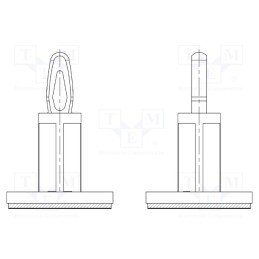 50 pcs : 8GB07V42549 - PCB distance, polyamide 66, L: 10mm, self-adhesive,snap fastener