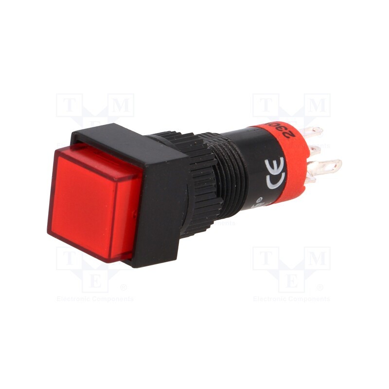 10 pcs : LAS3F-11/230/R - Switch: push-button, Pos: 2, SPDT, 0.5A/250VAC, 1A/24VDC, ON-(ON)