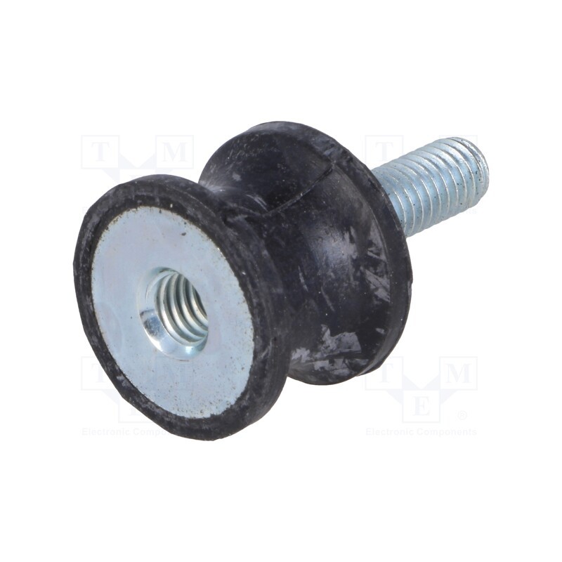 10 pcs : DVC.2-20-14-15-M6-18-70 - Vibration damper, M6, Ø: 20mm, rubber, L: 15mm, Thread len: 18mm