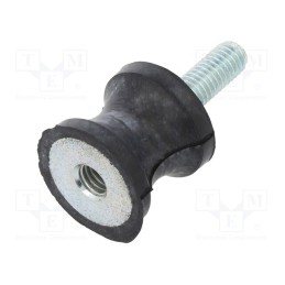 10 pcs : DVC.2-20-14-19-M6-18-70 - Vibration damper, M6, Ø: 20mm, rubber, L: 19mm, Thread len: 18mm