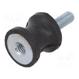 10 pcs : DVC.2-20-14-20-M6-18-55 - Vibration damper, M6, Ø: 20mm, rubber, L: 20mm, Thread len: 18mm