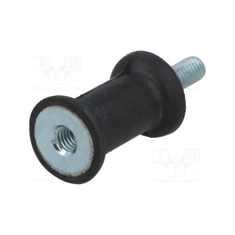 10 pcs : DVC.2-20-14-30-M6-18-40 - Vibration damper, M6, Ø: 20mm, rubber, L: 30mm, Thread len: 18mm