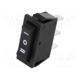 10 pcs : RS1033C6BK - ROCKER, SP3T, Pos: 3, ON-OFF-ON, 15A/250VAC, black, none, 35mΩ