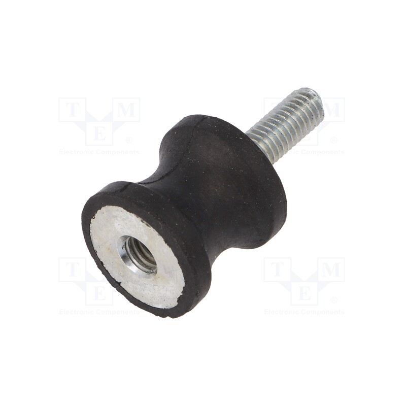 10 pcs : DVC.2-20-14-19-M6-18-40 - Vibration damper, M6, Ø: 20mm, rubber, L: 19mm, Thread len: 18mm