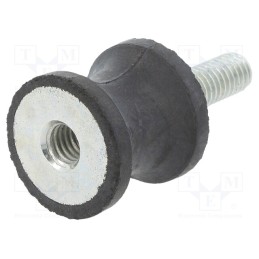 10 pcs : DVC.2-20-14-20-M6-18-40 - Vibration damper, M6, Ø: 20mm, rubber, L: 20mm, Thread len: 18mm