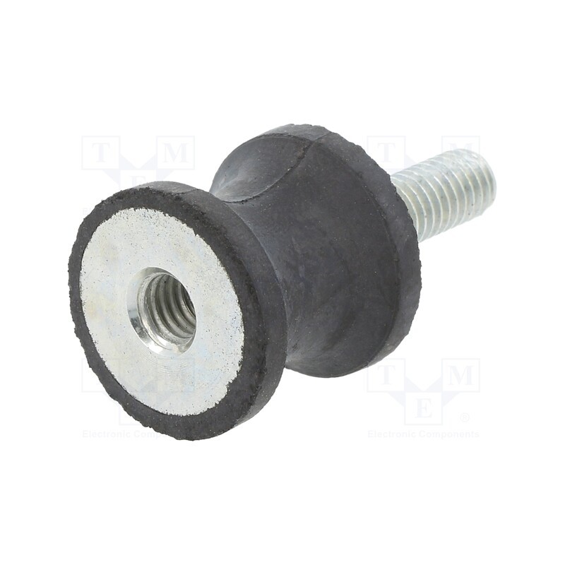 10 pcs : DVC.2-20-14-20-M6-18-40 - Vibration damper, M6, Ø: 20mm, rubber, L: 20mm, Thread len: 18mm