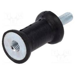 10 pcs : DVC.2-20-14-30-M6-18-70 - Vibration damper, M6, Ø: 20mm, rubber, L: 30mm, Thread len: 18mm
