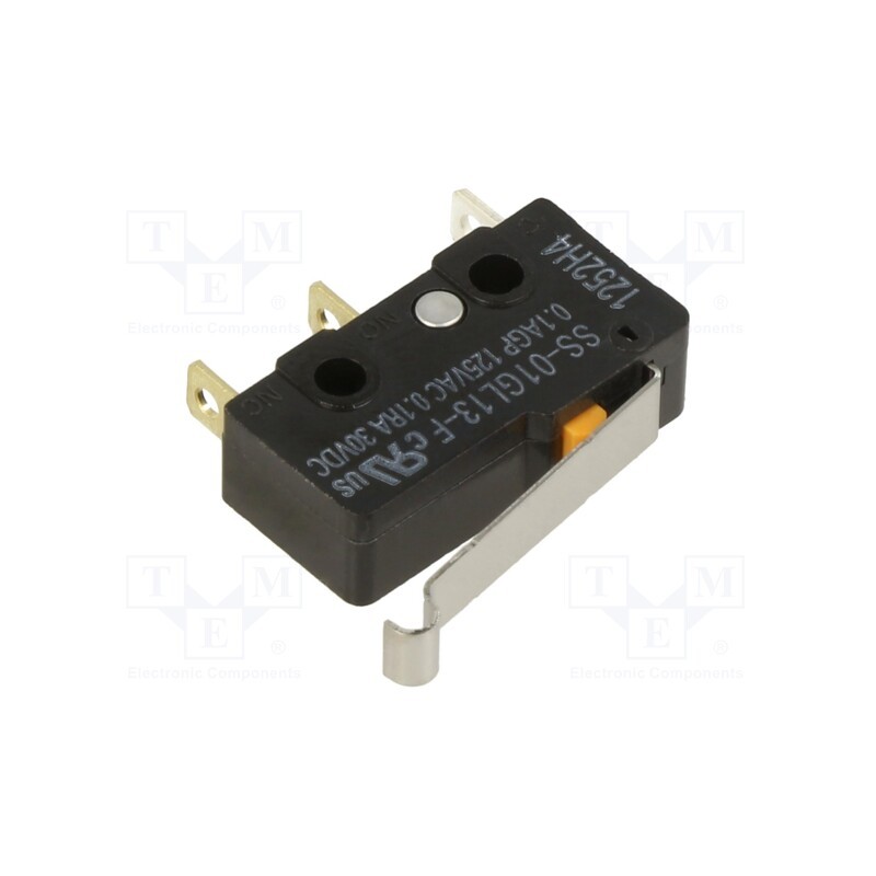 10 pcs : SS01GL13F - Microswitch SNAP ACTION, 0.1A/125VAC, SPDT, ON-(ON), Pos: 2, IP40