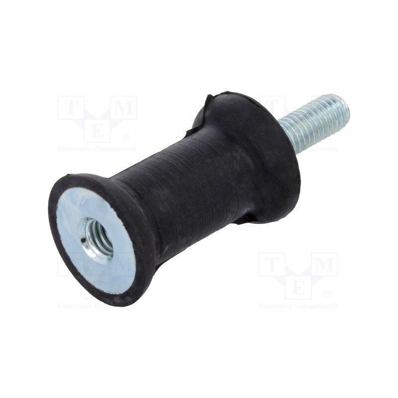 10 pcs : DVC.2-20-14-30-M6-18-55 - Vibration damper, M6, Ø: 20mm, rubber, L: 30mm, Thread len: 18mm