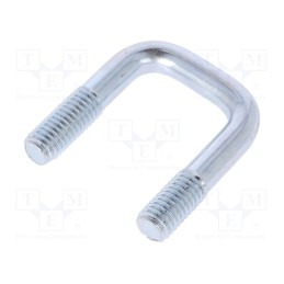 10 pcs : CBTC..8..23..42 (1/2') - U-bolt, C, 1.25, steel, zinc, Thread len: 16mm, Int.width: 23mm