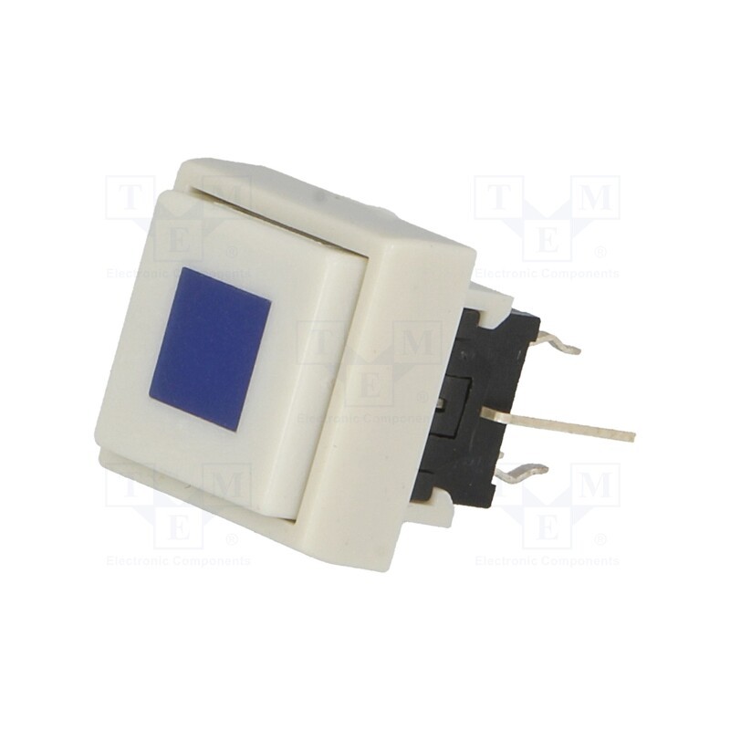 10 pcs : PB6135AL-4 - Switch: keypad, Pos: 2, DPDT, 0.1A/30VDC, white, LED, blue, THT, 1.5N
