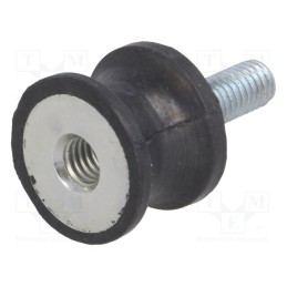 10 pcs : DVC.2-20-14-15-M6-18-40 - Vibration damper, M6, Ø: 20mm, rubber, L: 15mm, Thread len: 18mm