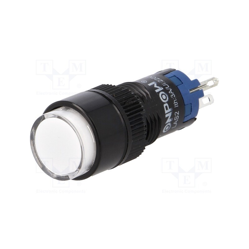 10 pcs : LAS2Y-11/24/W - Switch: push-button, Pos: 2, SPDT, 0.5A/250VAC, 1A/24VDC, ON-(ON)
