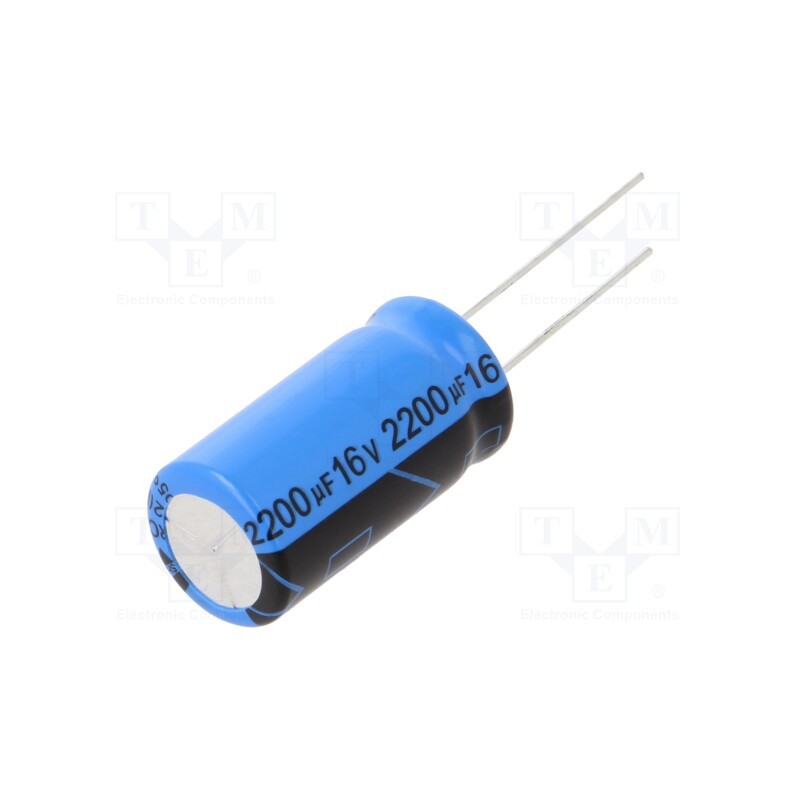10 pcs : ZRC00FG2221CTNL - Capacitor: electrolytic, THT, 2200uF, 16VDC, Pitch: 5mm, ±20%