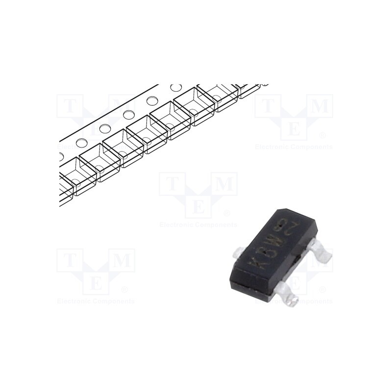 50 pcs : BCV72,215 - Transistor: NPN, bipolar, 60V, 0.1A, 250mW, SOT23,TO236AB