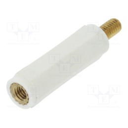 10 pcs : 2186X28 - Insulating sleeve, Int.thread: M4, L: 28mm, UL94V-2, Mat: polyamide