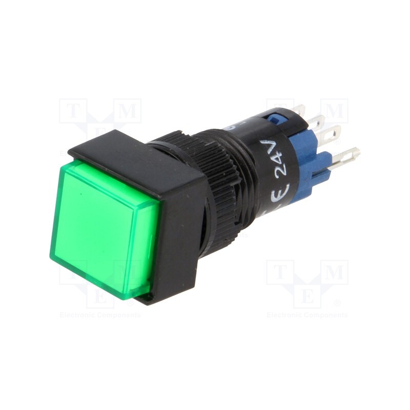 10 pcs : LAS2F-11/24/G - Switch: push-button, Pos: 2, SPDT, 0.5A/250VAC, 1A/24VDC, ON-(ON)