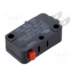 10 pcs : V161A6R - Microswitch SNAP ACTION, 16A/250VAC, 0.3A/250VDC, without lever