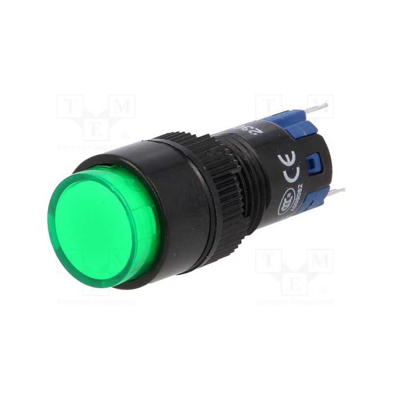 10 pcs : LAS2Y-11/230/G - Switch: push-button, Pos: 2, SPDT, 0.5A/250VAC, 1A/24VDC, ON-(ON)