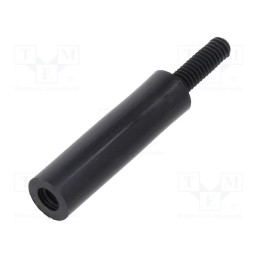 50 pcs : 282RDX18 - Screwed spacer sleeve, cylindrical, polyamide, M2,5, M2,5, 18mm