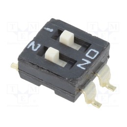 10 pcs : IKD0203101 - Switch: DIP-SWITCH, Poles number: 2, ON-OFF, 0.025A/24VDC, Pos: 2