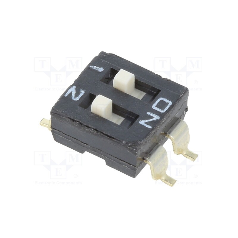 10 pcs : IKD0203101 - Switch: DIP-SWITCH, Poles number: 2, ON-OFF, 0.025A/24VDC, Pos: 2