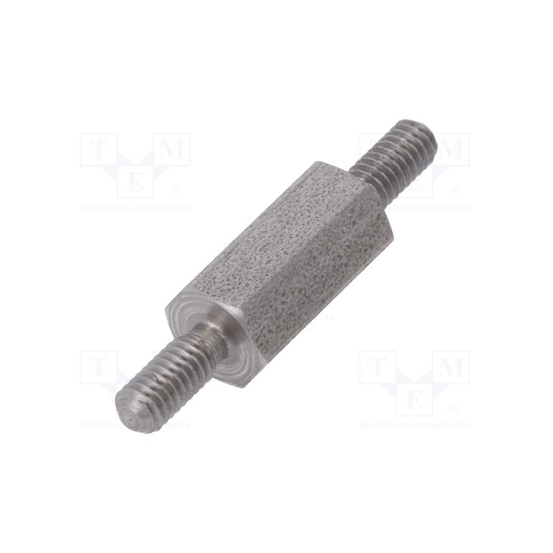 50 pcs : 442X10 - Screwed spacer sleeve, 10mm, Ext.thread: M2,5, hexagonal