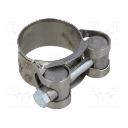 10 pcs : S4026 -AS - T-bolt clamp, W: 18mm, Clamping: 26÷28mm, chrome steel AISI 430, S