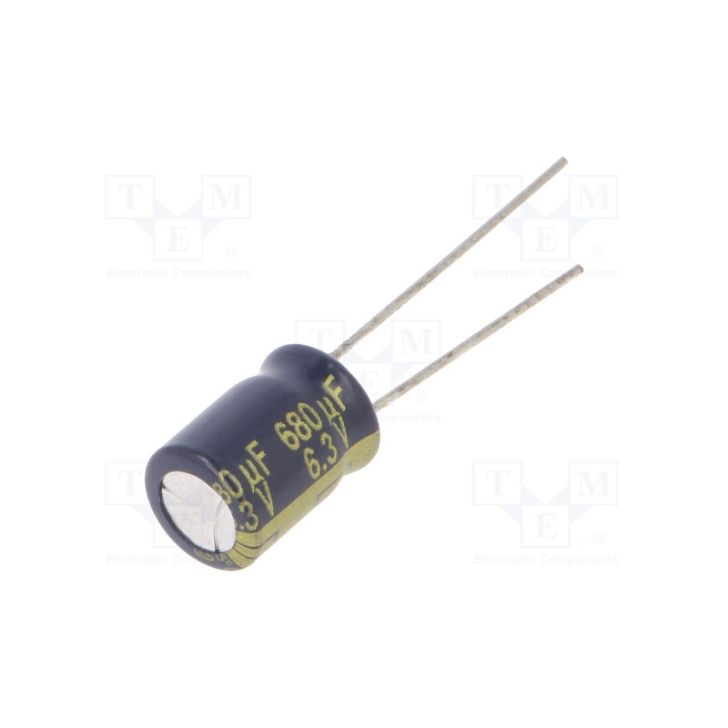 10 pcs : EEUFK0J681 - Capacitor: electrolytic, low ESR, THT, 680uF, 6.3VDC, Ø8x11.5mm