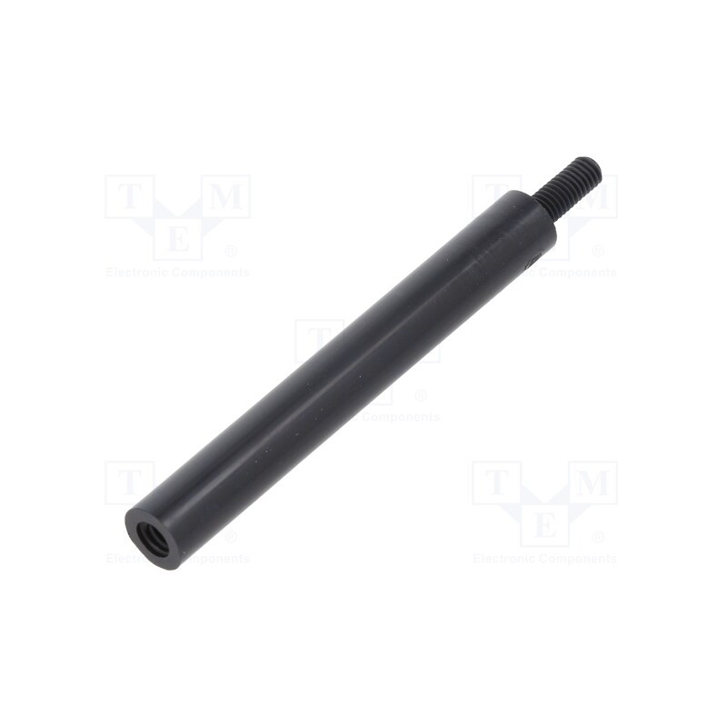 50 pcs : 285RDX45 - Screwed spacer sleeve, cylindrical, polyamide, M3, M3, 45mm, black