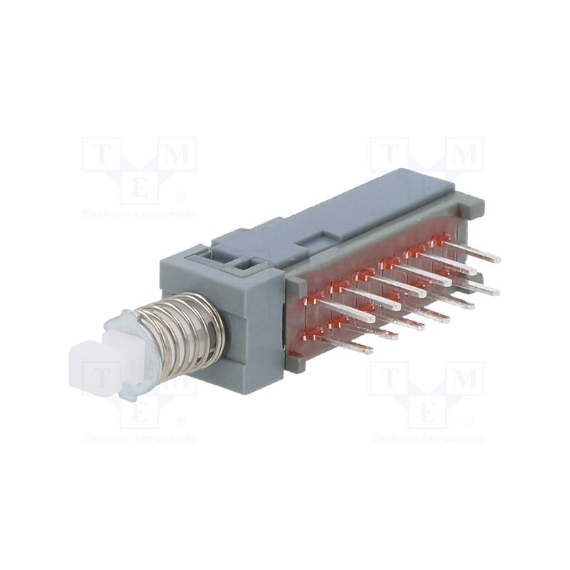 10 pcs : PBH4UEENAGX - Switch: push-button, Pos: 2, 4PDT, 0.1A/30VDC, ON-ON, THT