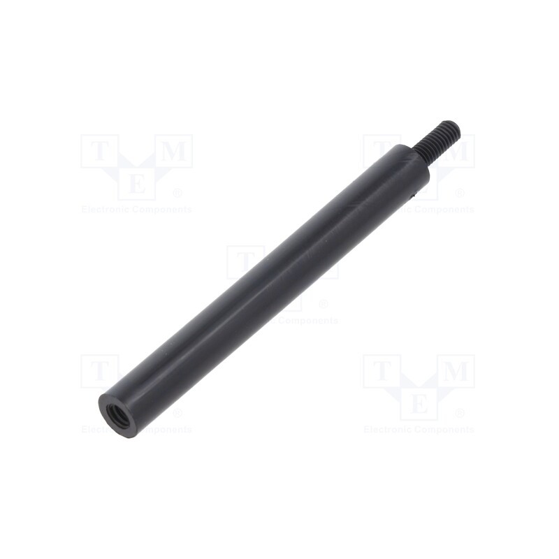 50 pcs : 285RDX50 - Screwed spacer sleeve, cylindrical, polyamide, M3, M3, 50mm, black