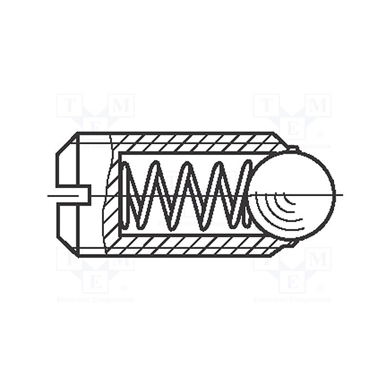 10 pcs : 1107496 - Ball latch, steel, BN 13363, Thread: M5, 12.9mm, Cut: slotted