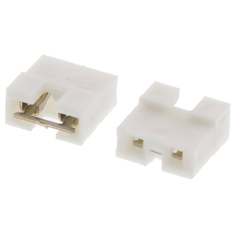 20 pcs - Amphenol Communications Solutions, Mini-Jump Jumper Female Straight White Open Top 2 Way 1 Row 2.54mm Pitch