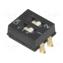 10 pcs : A6SN-2101 - Switch: DIP-SWITCH, Poles number: 2, ON-OFF, 0.025A/24VDC, Pos: 2