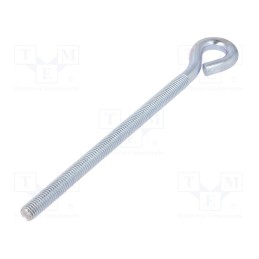 10 pcs : HO10200 - Hook, ring, steel, zinc, 200mm