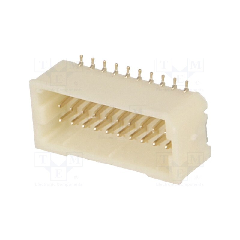 10 pcs : A1001WV-S-2X10P - Socket, wire-board, male, 1mm, PIN: 20, SMT, 50V, 1A, tinned, 20mΩ