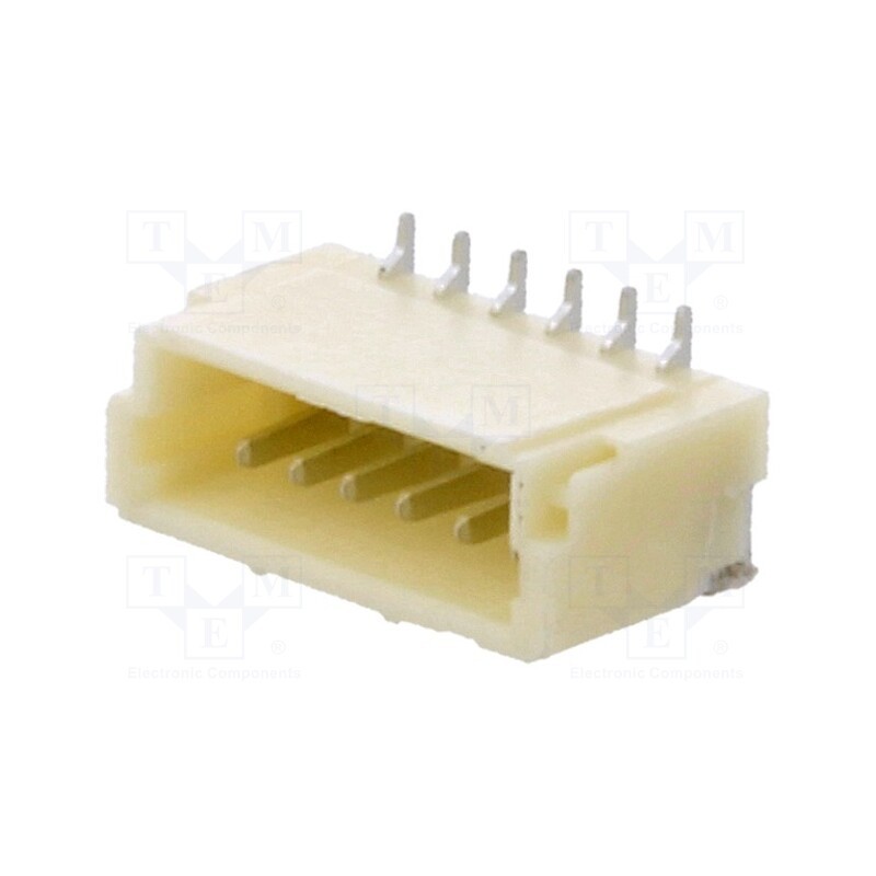 20 pcs : A1001WV-S-6P - Socket, wire-board, male, 1mm, PIN: 6, SMT, 50V, 1A, tinned, 20mΩ
