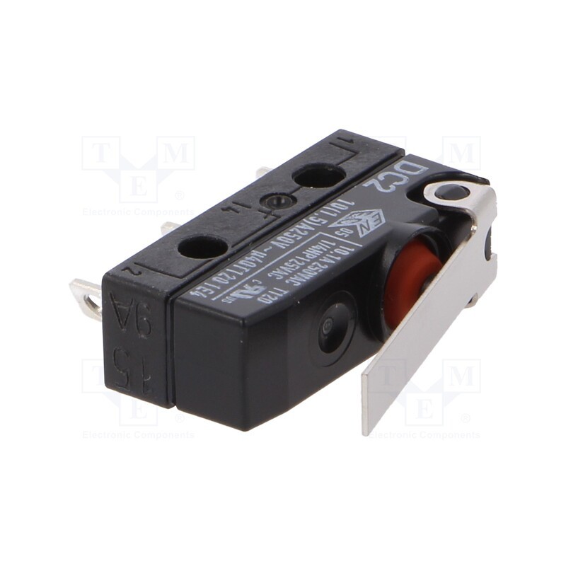 10 pcs : DC2C-A1LB - Microswitch SNAP ACTION, 10A/250VAC, with lever, SPDT, ON-(ON)