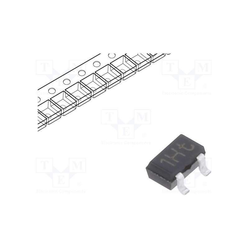 50 pcs : BC847W,115 - Transistor: NPN, bipolar, 45V, 0.1A, 200mW, SC70,SOT323