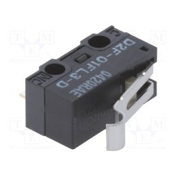 10 pcs : D2F-01FL3-D - Microswitch SNAP ACTION, with lever with roller simulation