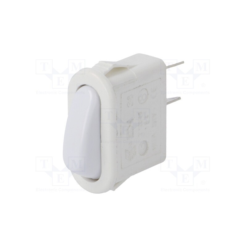 10 pcs : 3600I0000SF - ROCKER, SPST, Pos: 2, ON-OFF, 16A/250VAC, white, Body: white