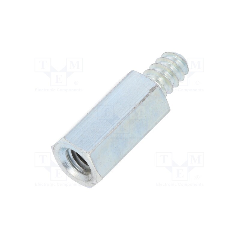 50 pcs : 229ST6.3X20 - Screwed spacer sleeve, 20mm, Int.thread: M6, Ext.thread: ST6,3