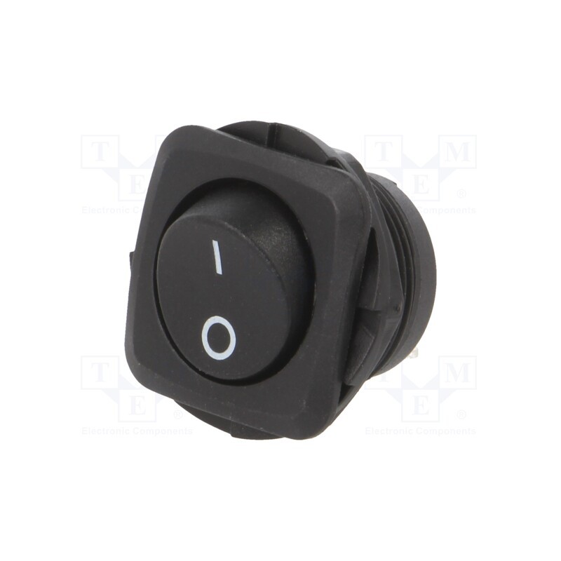 10 pcs : RB1-1A-DC-2-B-1 - ROCKER, SPST, Pos: 2, ON-OFF, 10A/28VDC, black, none, Rcont max: 50mΩ